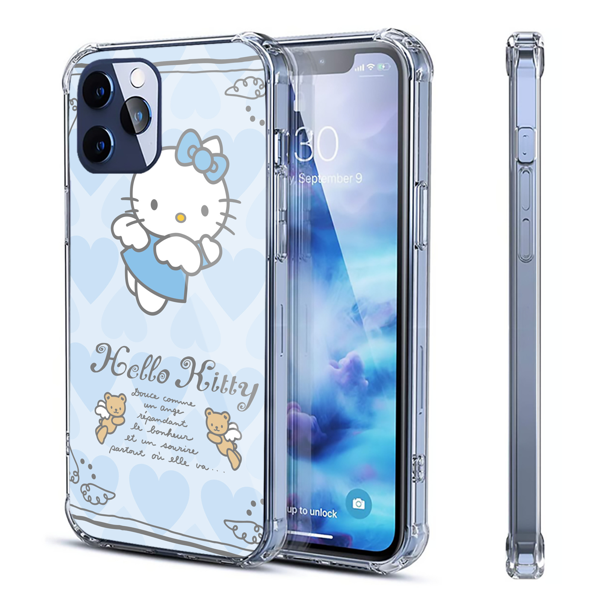 （画像用） Hello Kitty ハローキティ 【iPhone 12シリーズ対応】透明スマホケース（クリアソフトケース）